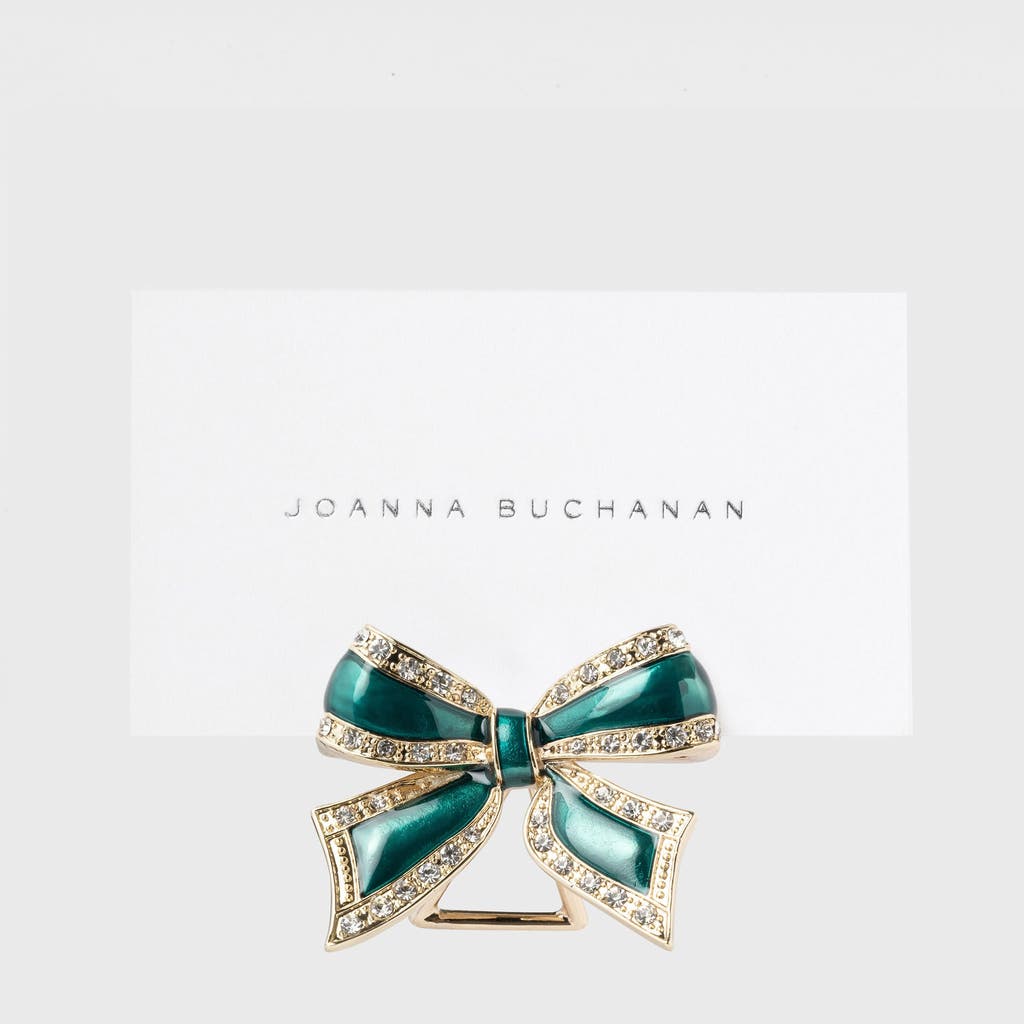Joanna Buchanan Set-of-four Enamel Bow Skinny Napkin Rings In Green