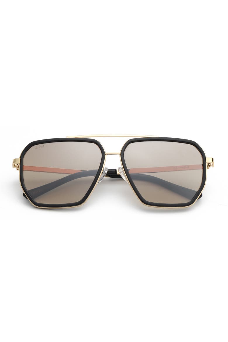 Lagos Metal Sunglasses, Alternate, color, Black/Brown