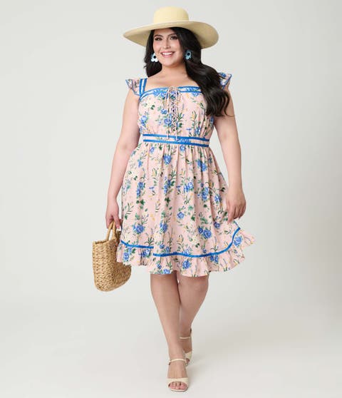 Plus Size Corset Lace Fit & Flare Dress