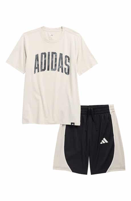 adidas Kids' 3-Stripes T-Shirt & Mesh Shorts Set