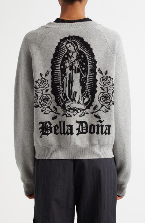 Shop Bella Dona Bella Doña Virgencita Cotton Cardigan In Grey