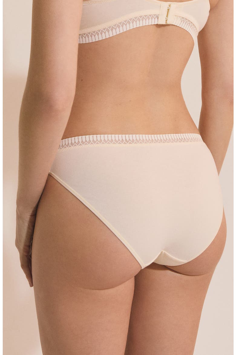 Happily Stretch Cotton High Cut Briefs, Alternate, color, VANILLA