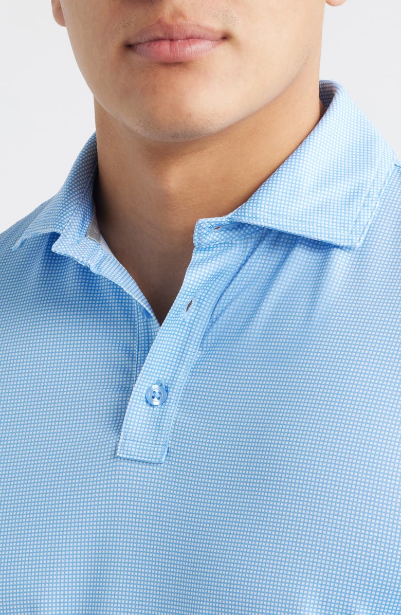 Johnston & Murphy XC+<sup>™</sup> Ace Micropattern Performance Golf Polo, Alternate, color, Light Blue/ White Gingham