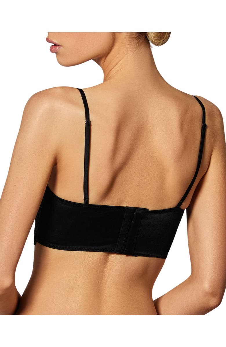 Kiki de Montparnasse Lamine Embroidery Longline, Alternate, color, Black