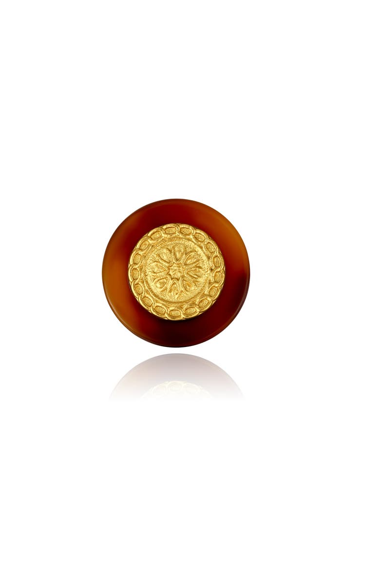 Retro Coin Earrings, Alternate, color, Gold & Red
