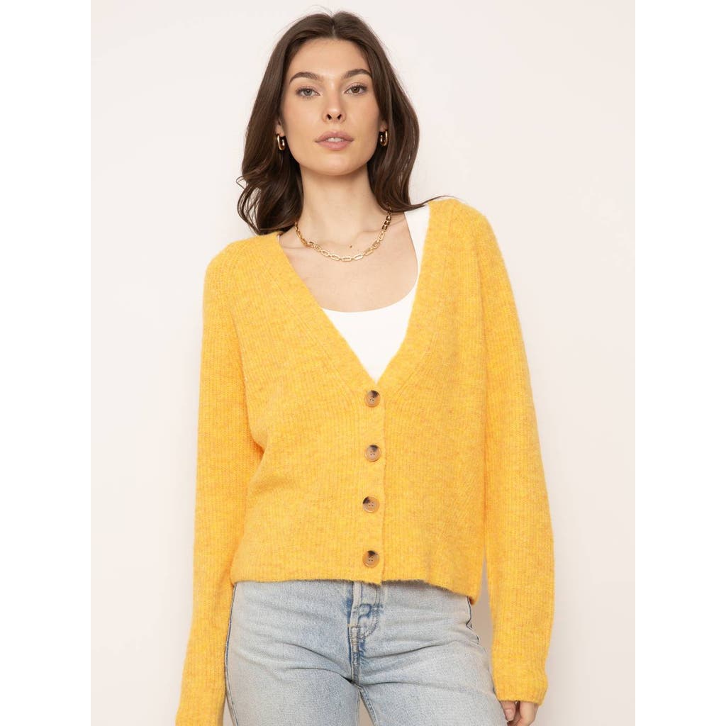 Central Park West Hugo Cardigan In Yellow