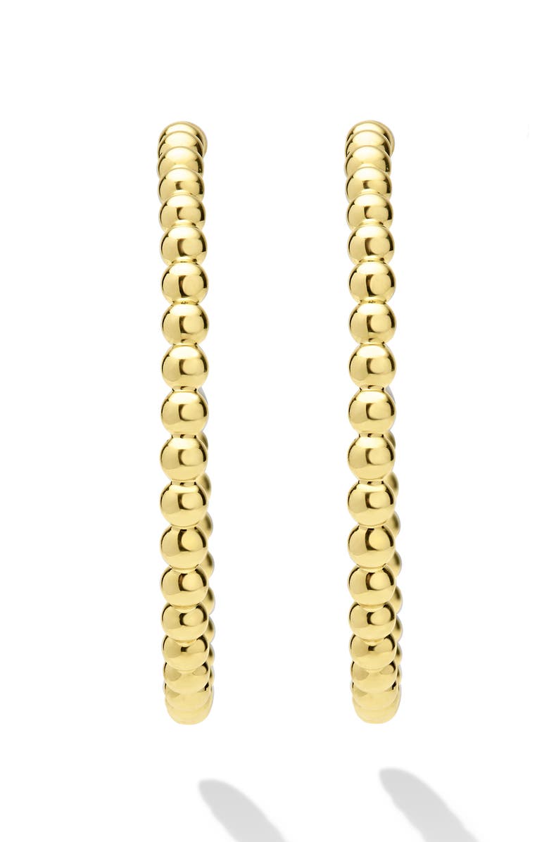 LAGOS 18K Gold Caviar Beaded Hoop Earrings, Alternate, color, Gold