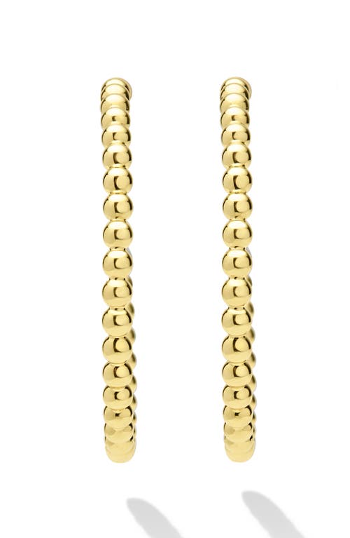 Lagos 18k Gold Caviar Beaded Hoop Earrings In Gold