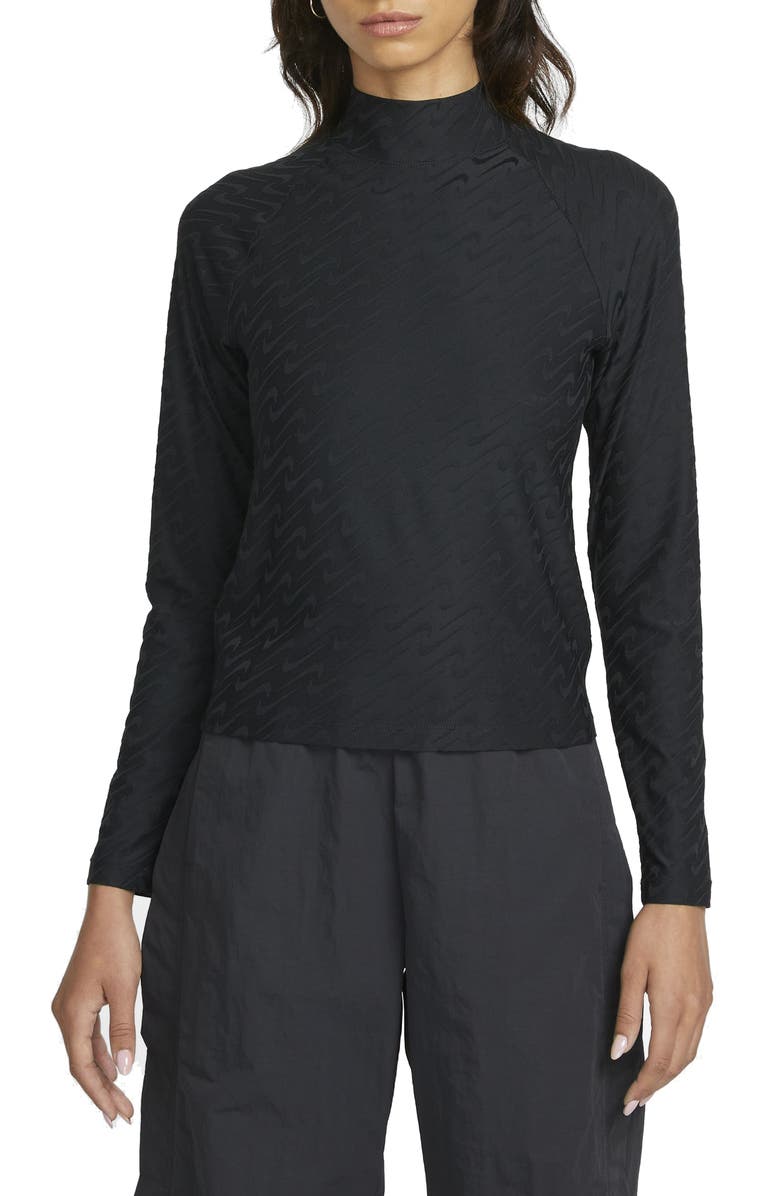 Nike Sportswear Icon Clash Mock Neck Long Sleeve Top, Main, color, 