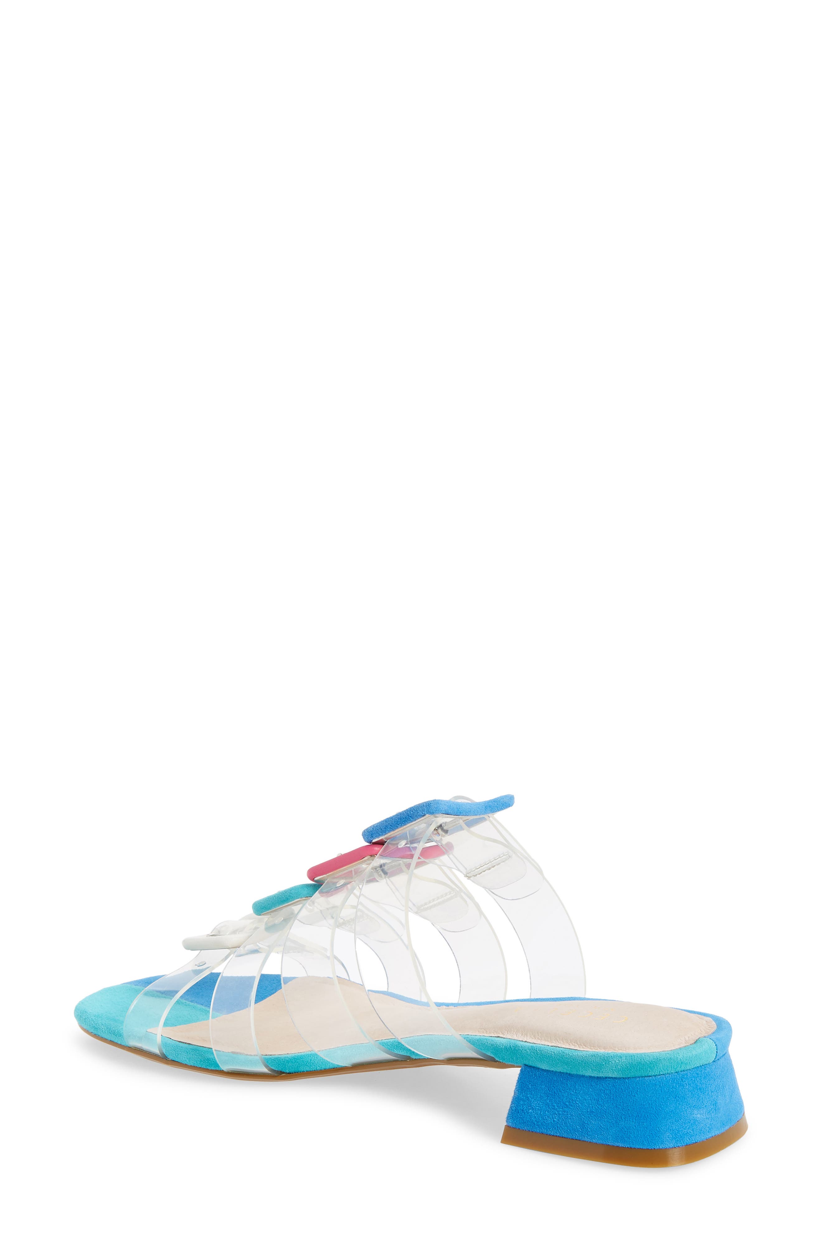 Lincoln Strappy Clear Slide Sandal, Alternate, color, NEW BLUE LEATHER