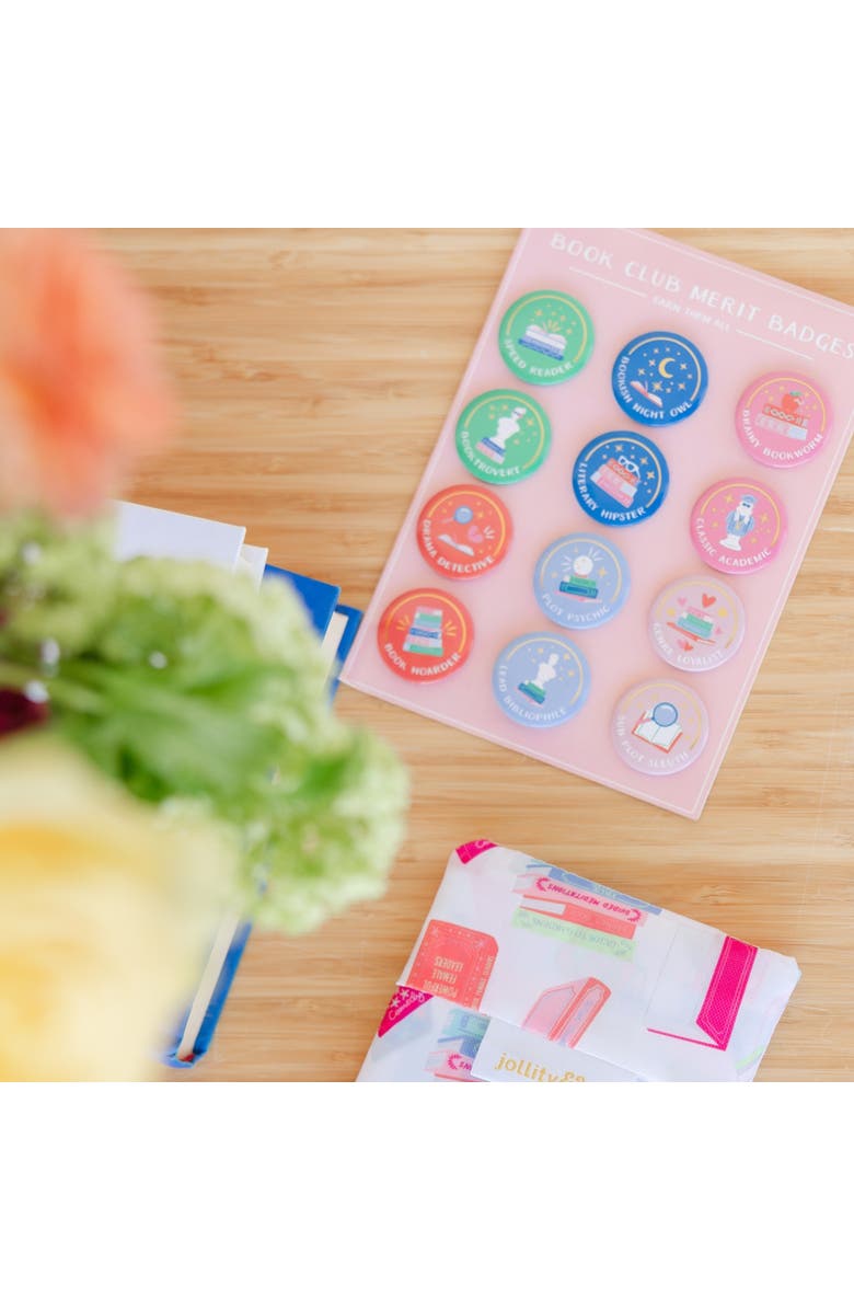 Jollity & Co. Book Club Pinback Merit Badges, Alternate, color, Assorted Pre-Pack