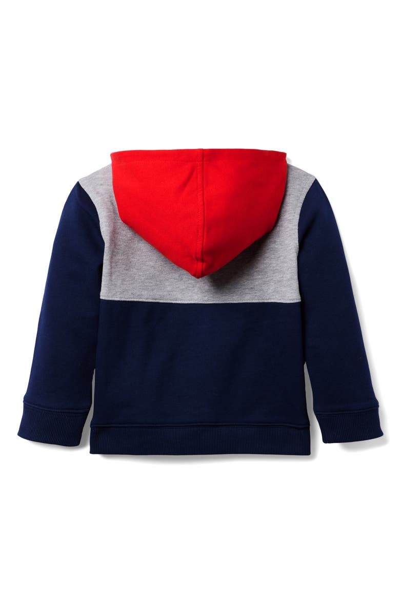 Janie and Jack x Disney Kids' Mickey Patch Colorblock French Terry Hoodie, Alternate, color, 