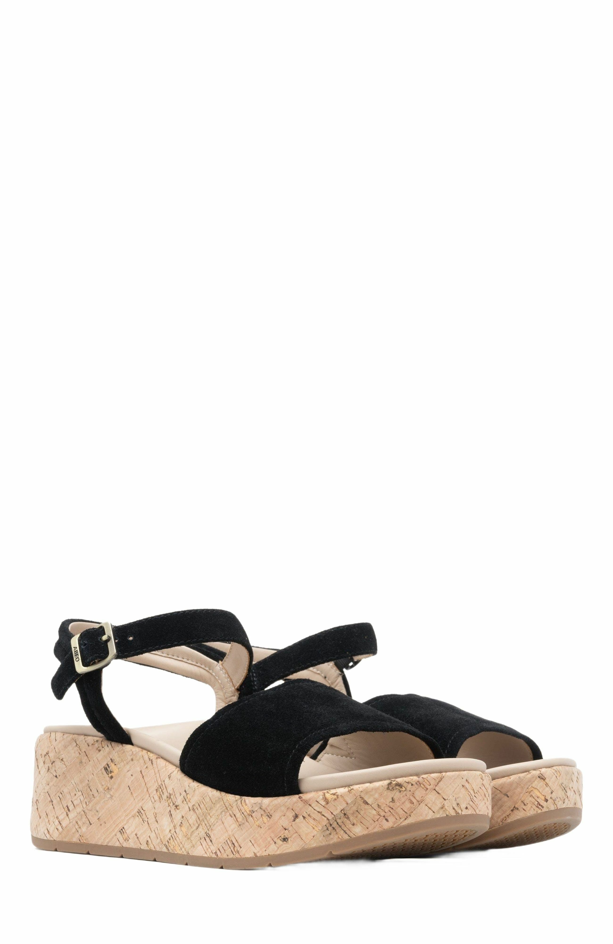 ABEO Solstice Buckle Sandal, Alternate, color, Black Suede - Metatarsal