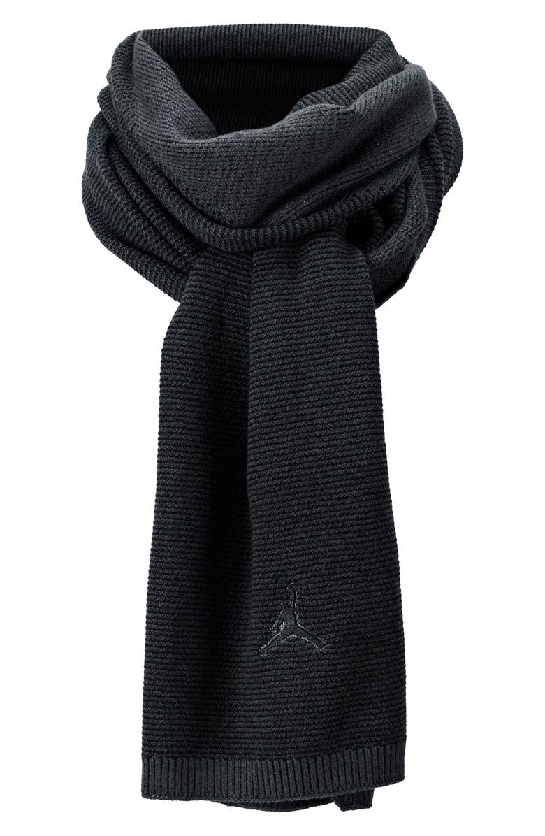 Jordan Airy Knit Scarf, Main, color, Off Noir/Black
