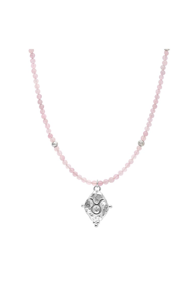 Taurus Zodiac Choker Necklace, Main, color, White