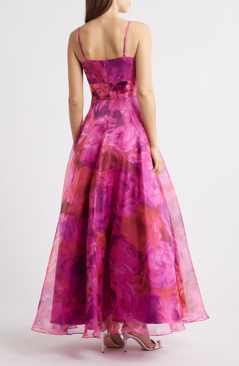 Eliza J Organza A-Line Dress, Alternate, color, Magenta
