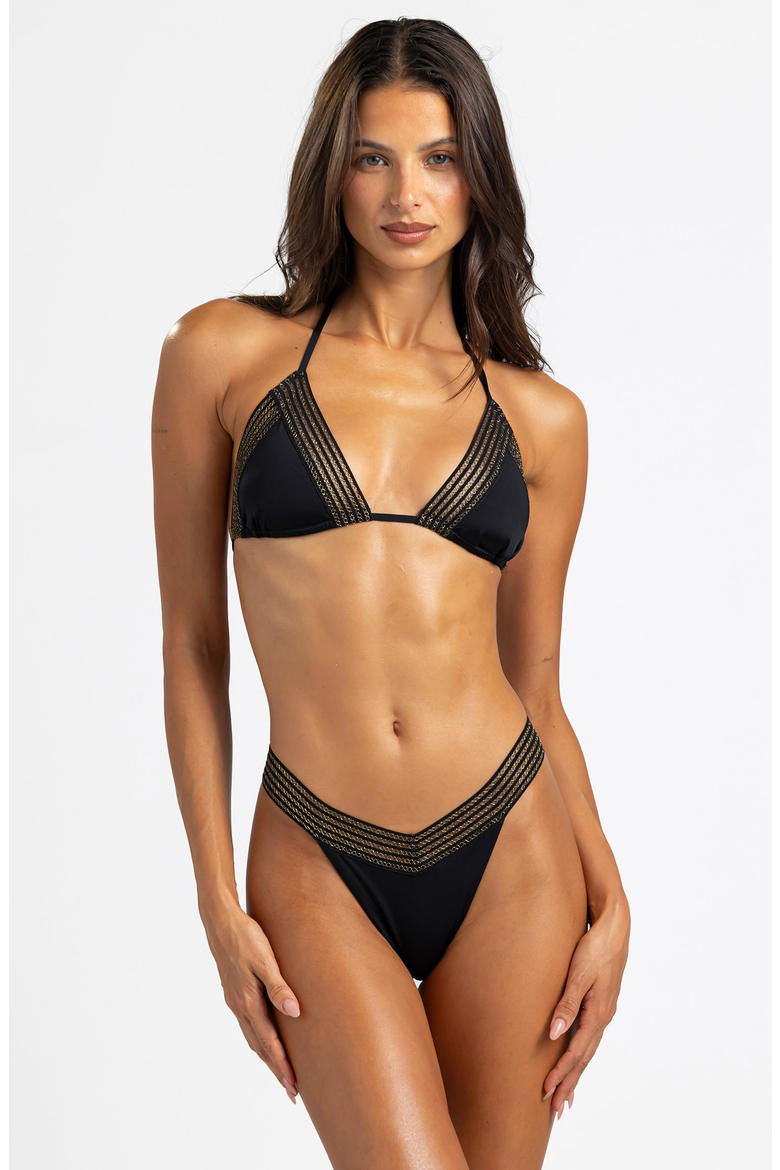 Addie Triangle Top, Main, color, Black / Gold