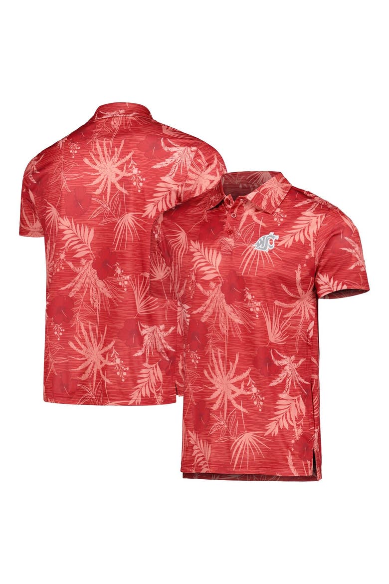Men's Colosseum Crimson Washington State Cougars Palms Team Polo, Main, color, Crimson