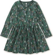 Tea Collection Long Sleeve Wrap Neck Dress