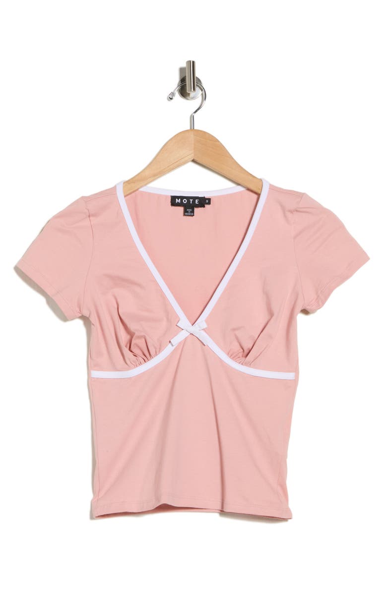 Motel Tasnia V-Neck Top, Main, color, Pink Lady