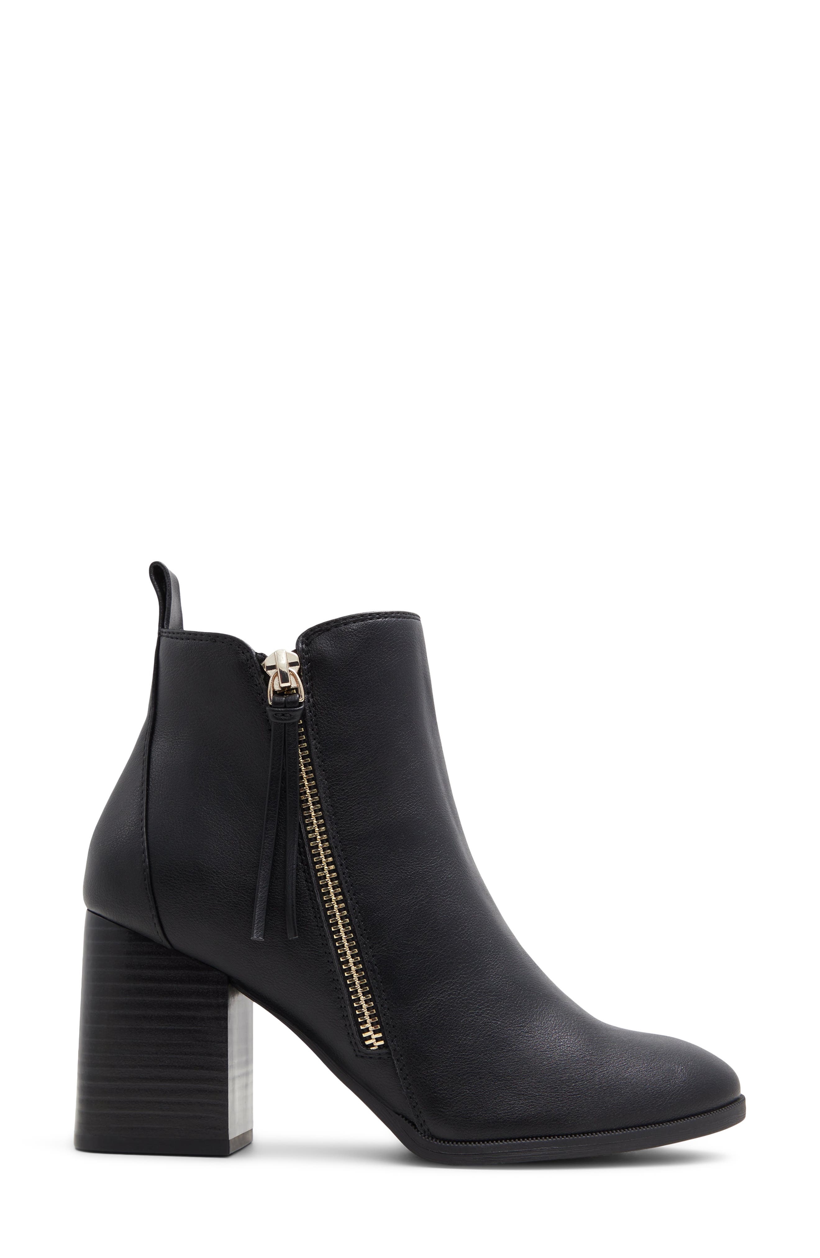 Gwenevere Faux Leather Bootie, Alternate, color, BLACK