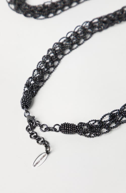 Brunello Cucinelli Multi-chain Beaded Necklace In Black
