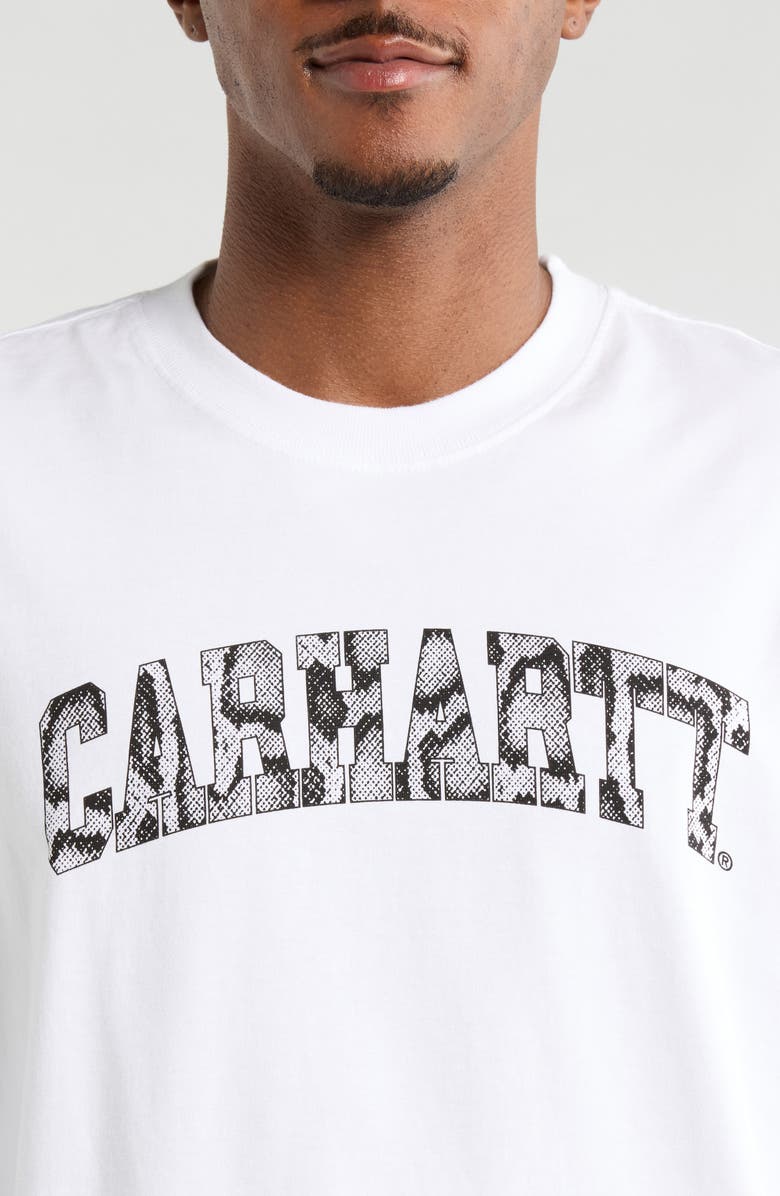 Carhartt Work In Progress Camo Logo Long Sleeve Organic Cotton T-Shirt, Alternate, color, White