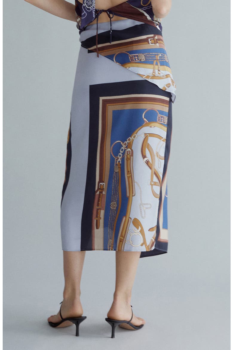 Print Side Tie Maxi Skirt, Alternate, color, SKY BLUE