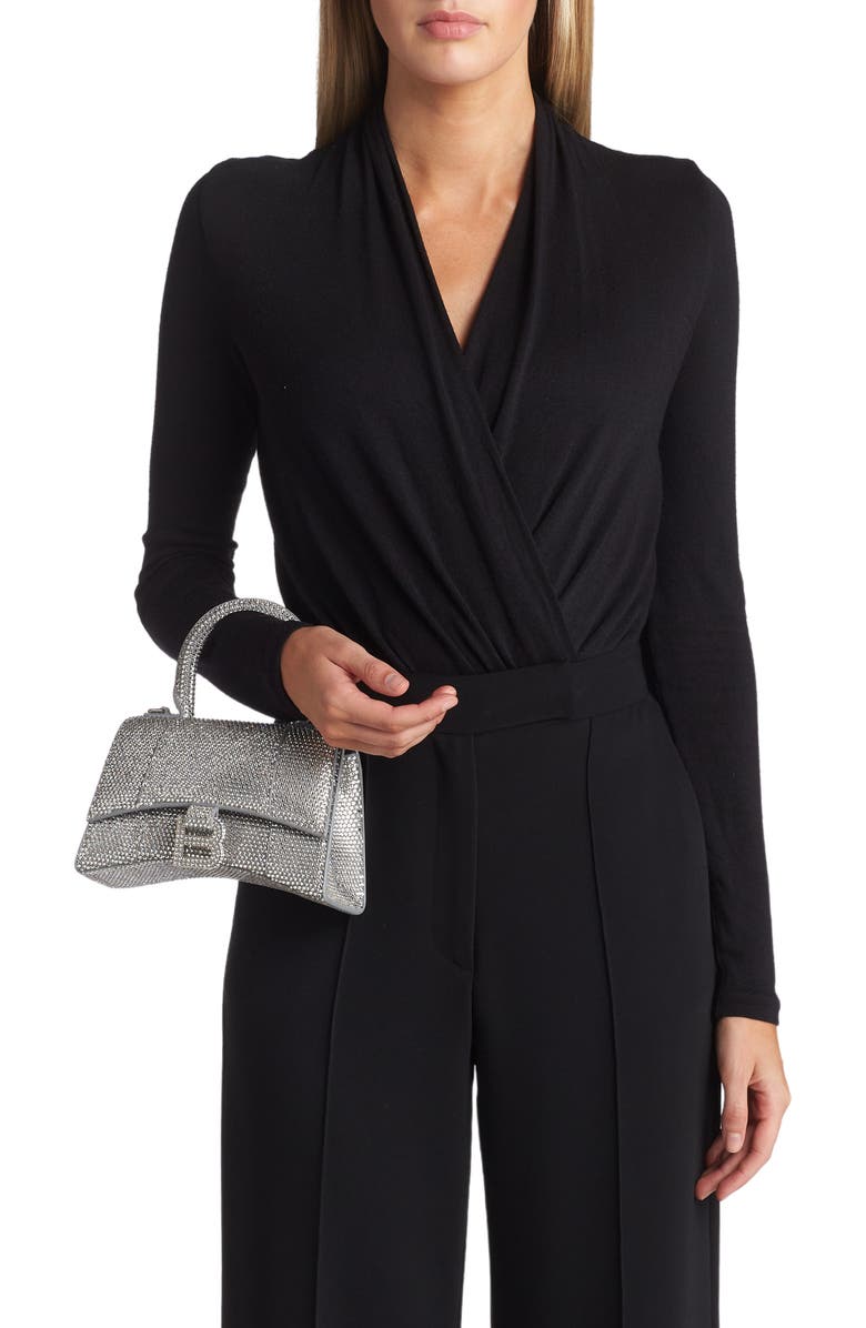 Balenciaga Extra Small Hourglass Crystal & Suede Top Handle Bag, Alternate, color,