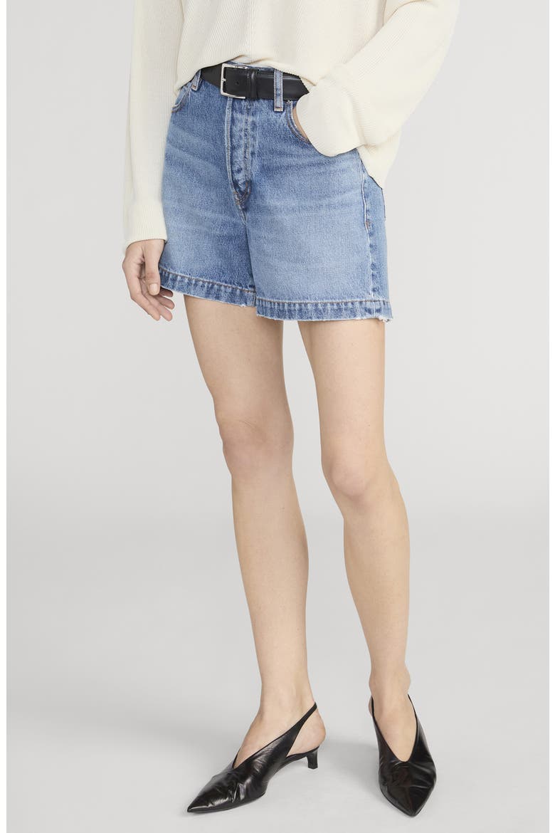 The Everyday High Waist Denim Shorts, Alternate, color, TEMPO