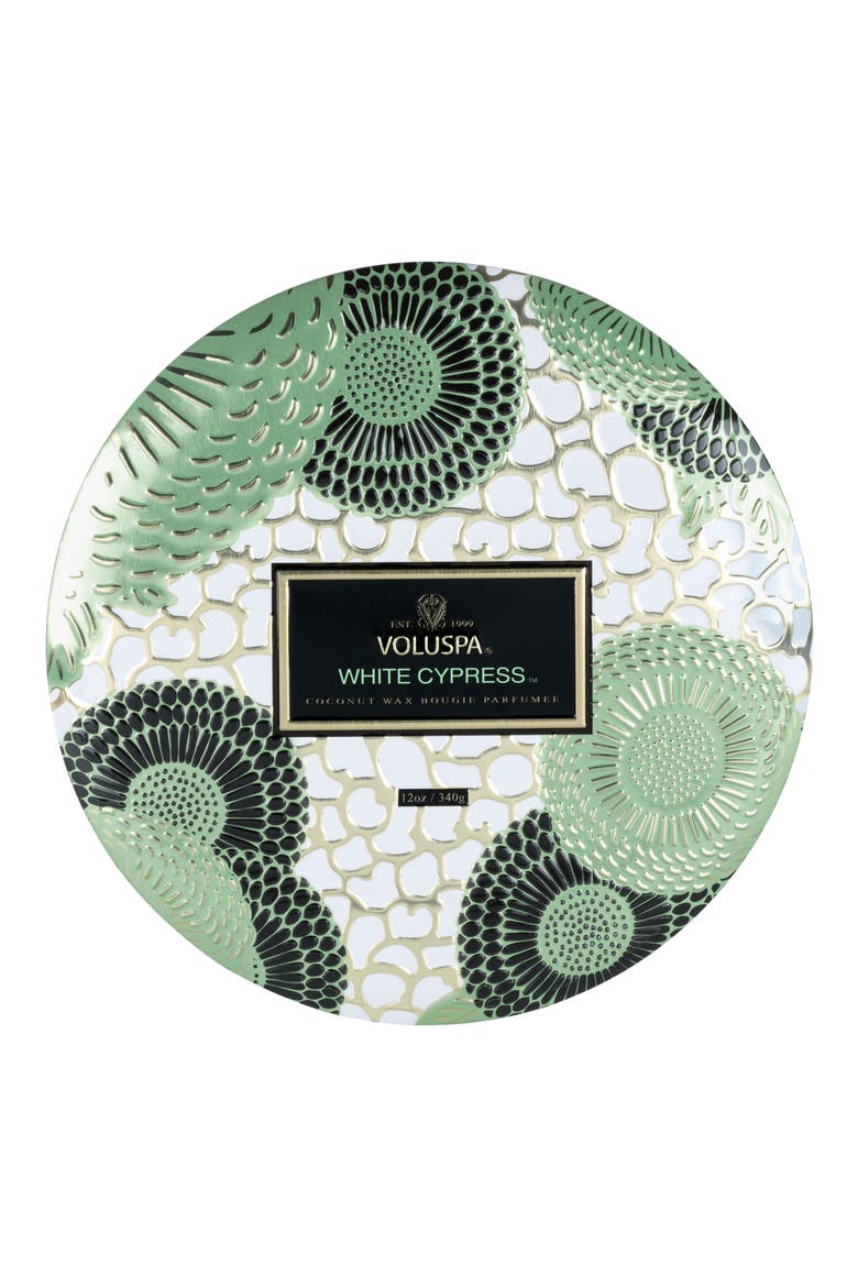 White Cypress 3-Wick Tin Candle, Main, color, WHITE CYPRESS