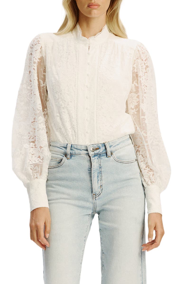 Bardot Olessia Lace Bodysuit, Main, color, Ivory