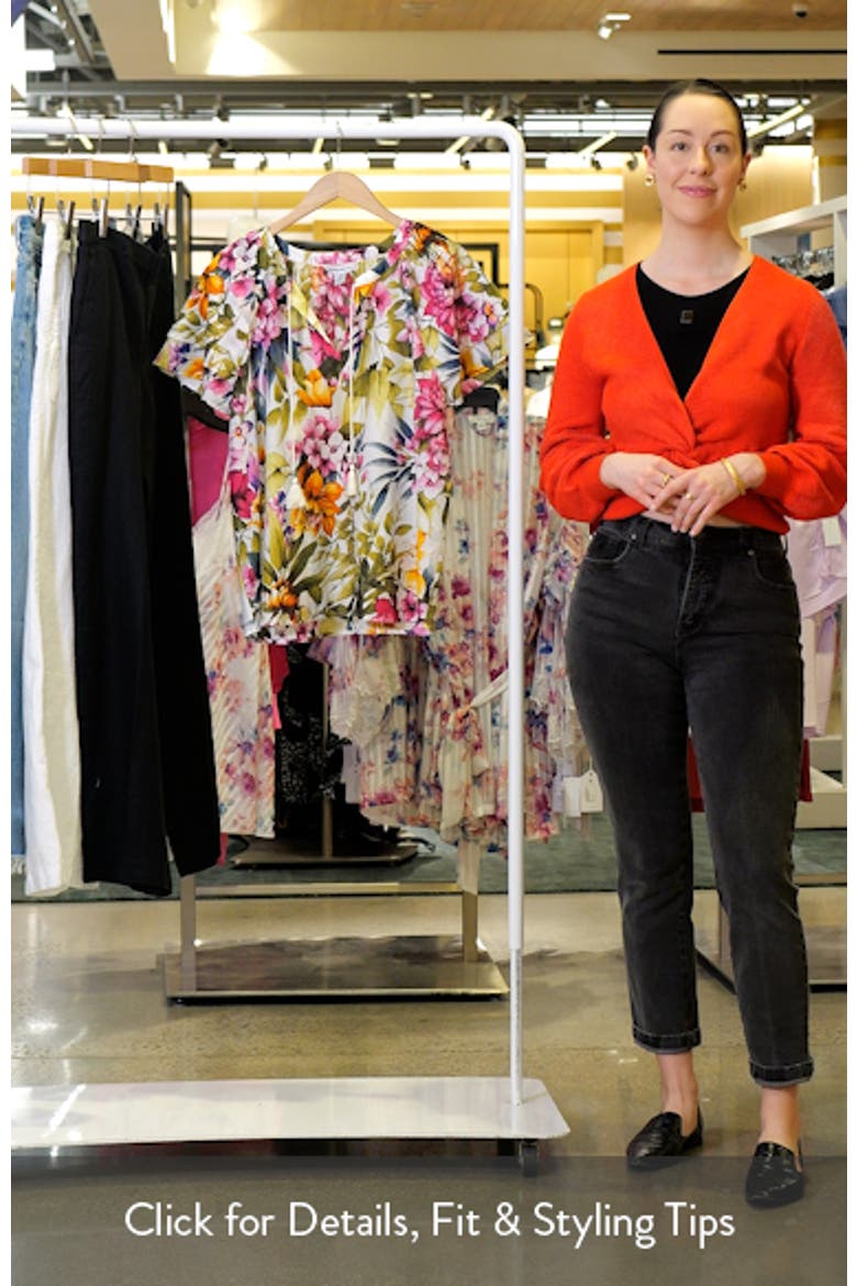 Verde Blooms Cotton & Silk Flutter Sleeve Top video