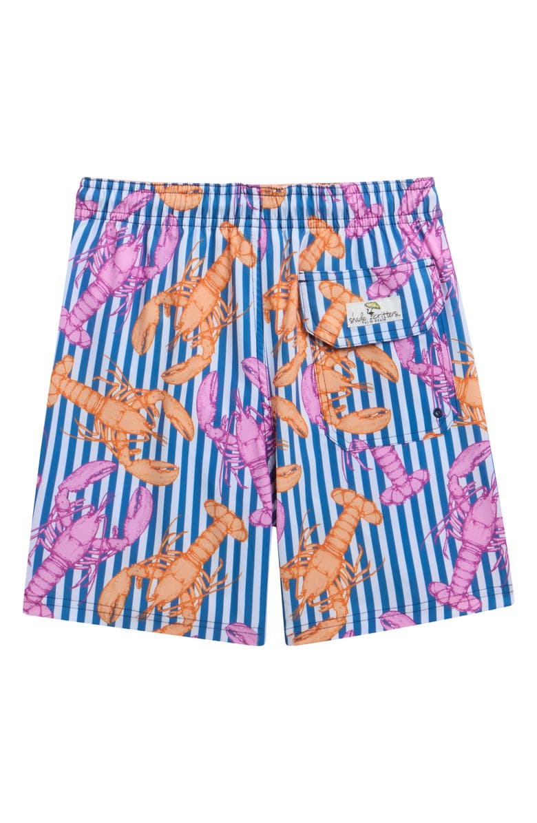 Shade Critters Kids' Lobster Stripe Swim Trunks, Alternate, color, Blue Multi