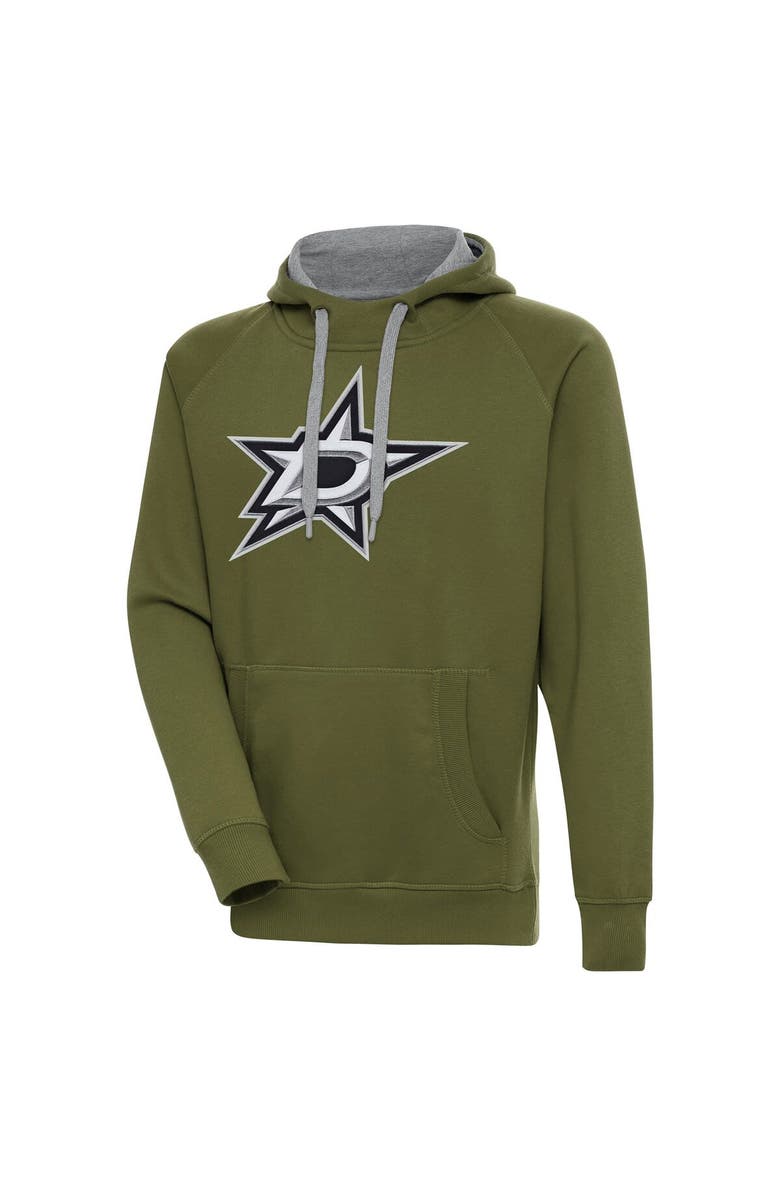 ANTIGUA Men's Antigua Olive Dallas Stars Victory Pullover Hoodie, Main, color, Olive