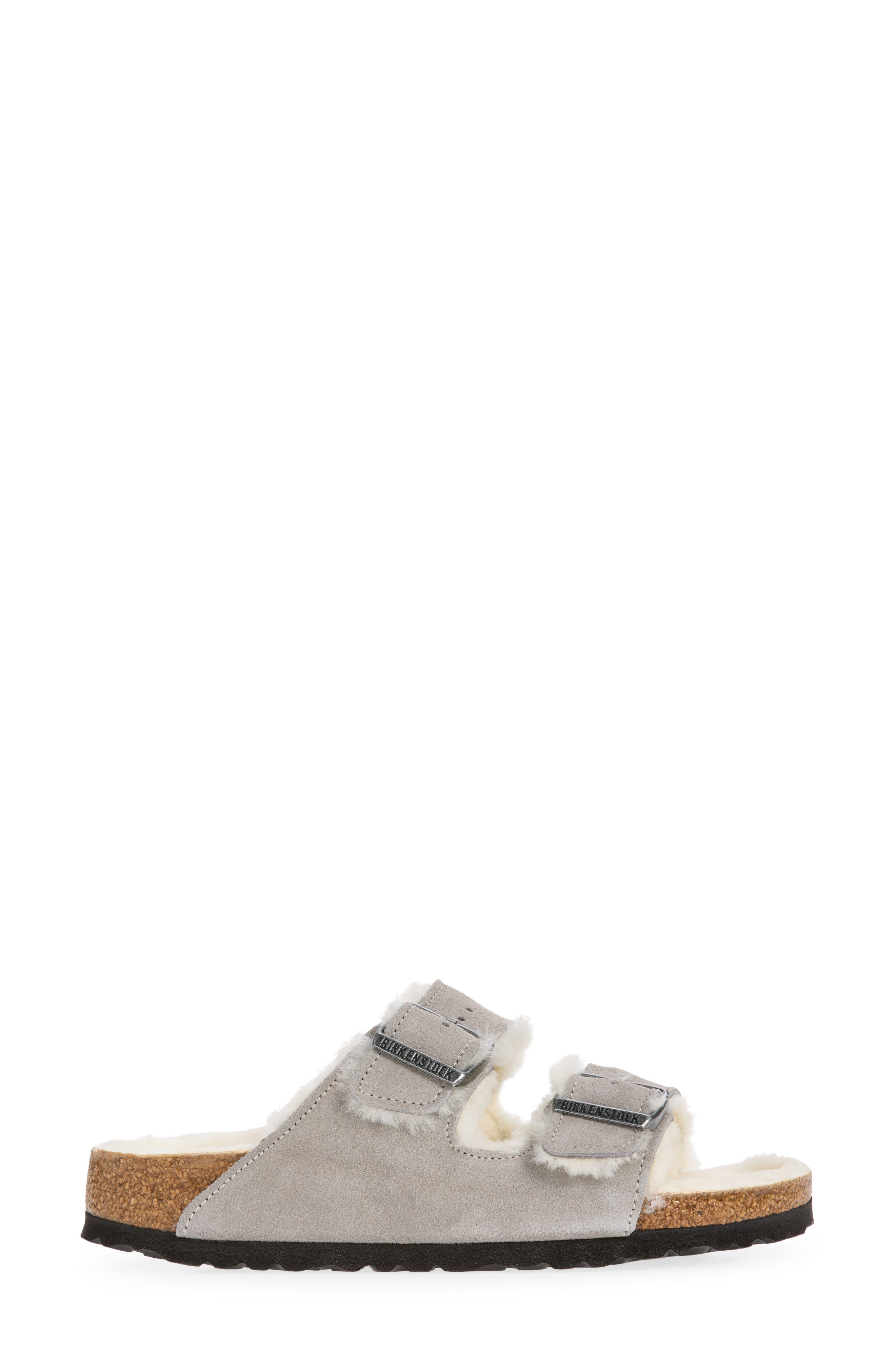 Arizona Genuine Shearling Slide Sandal, Alternate, color, DARK TEA