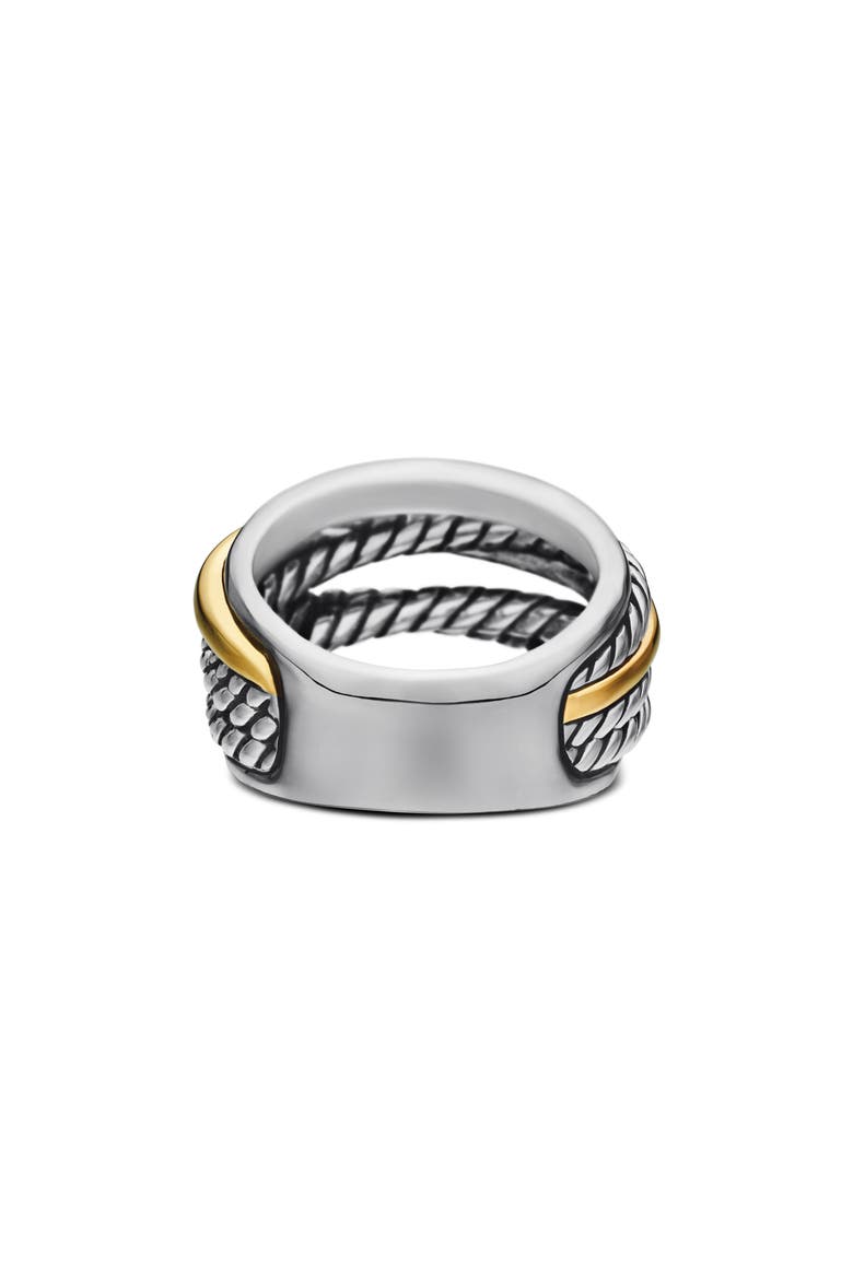 Crossover Narrow Two-Tone Stacked Ring, Alternate, color, STERLING SILVER/ 14K GOLD