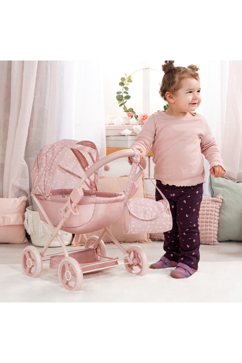 Doll Pram Cosy Play Push Stroller Fits 18" Dolls, Ages 3+, Alternate, color, Multicolored