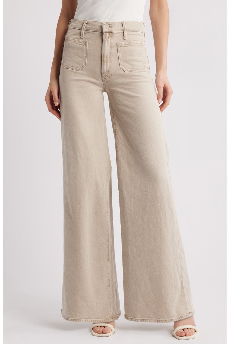 Undercover Sneak Patch Pocket Wide Leg Jeans, Main, color, CARAMEL