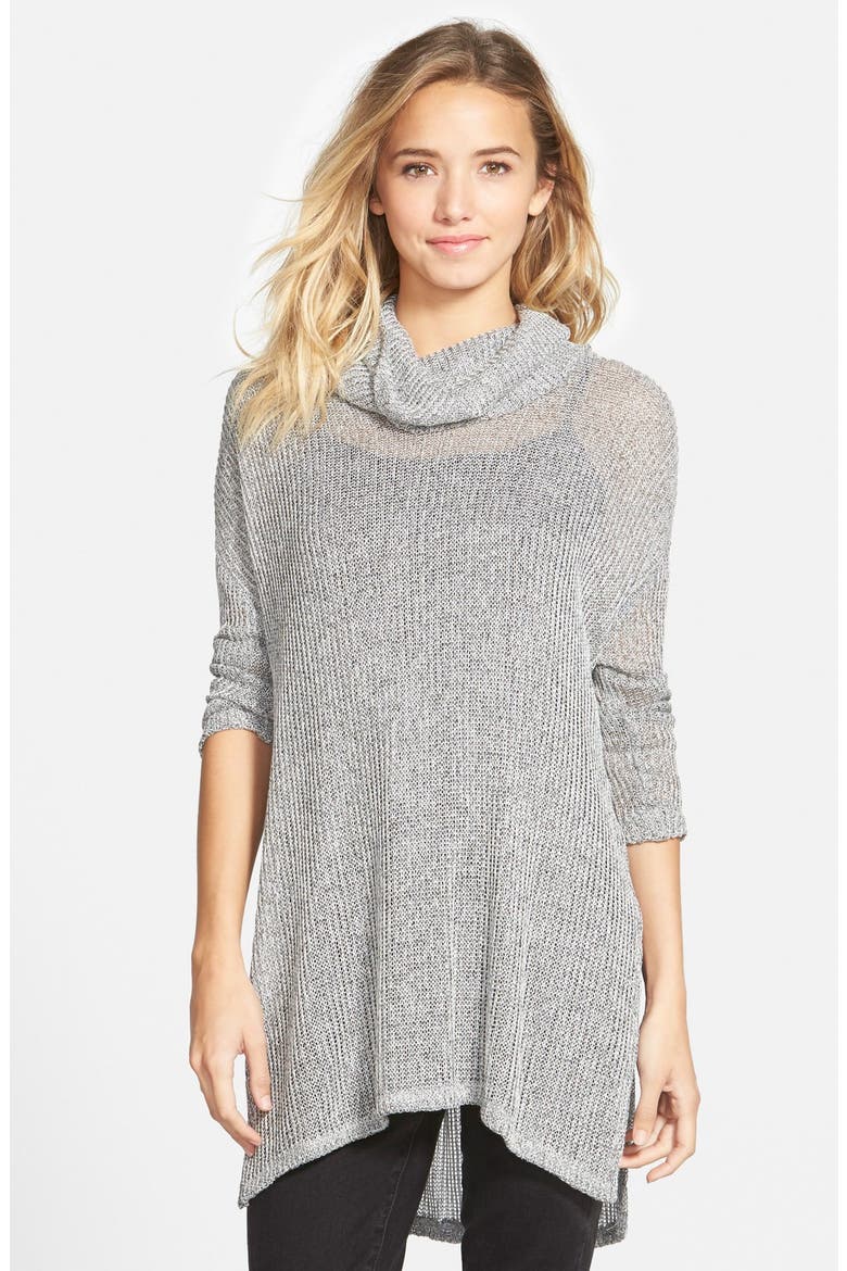 Clothing Long Split Side Turtleneck, Main, color, SCOUR GREY