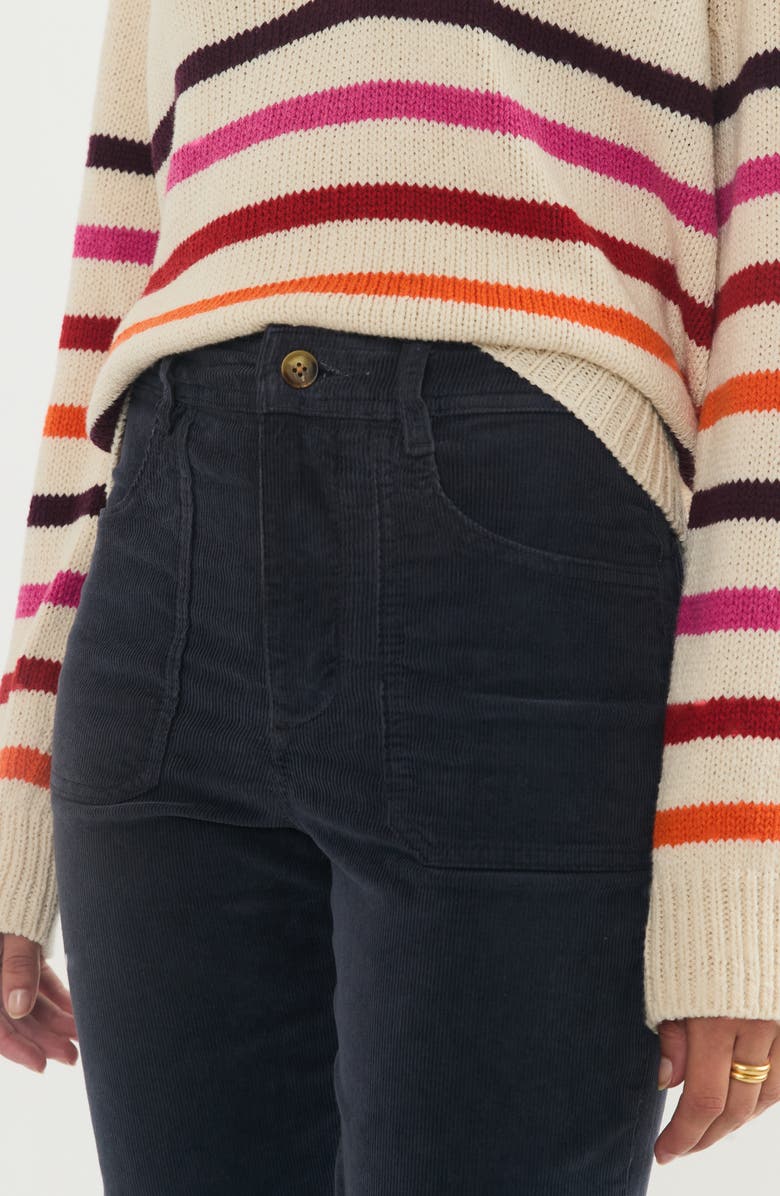 Marine Layer Bridget High Waist Corduroy Flare Pants, Alternate, color, India Ink