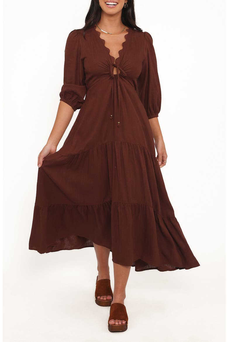 Eleonara Midi Dress, Main, color, CHOCOLATE