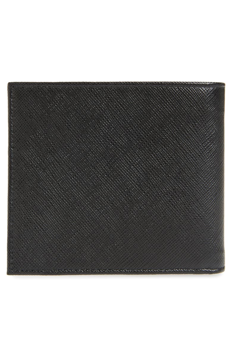 Prada Leather Wallet, Alternate, color, Nero