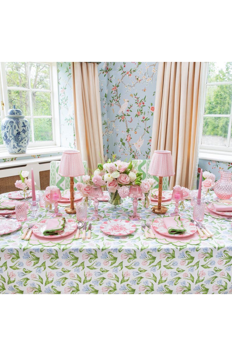 Mrs. Alice Pink & Green Lily Napkins, Alternate, color, Pink