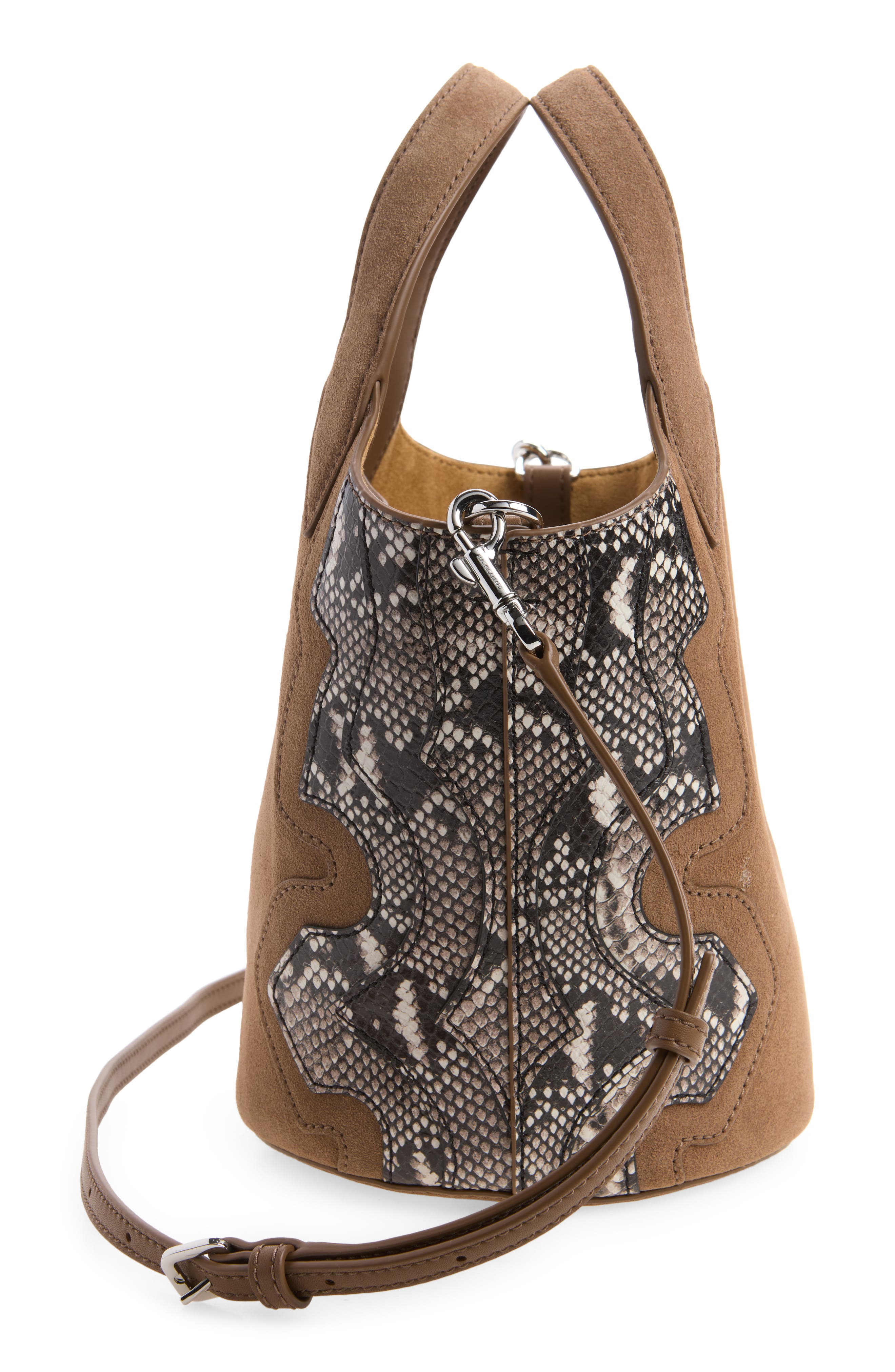 Anchor Mixed Media Bucket Bag, Alternate, color, BARK MULTI