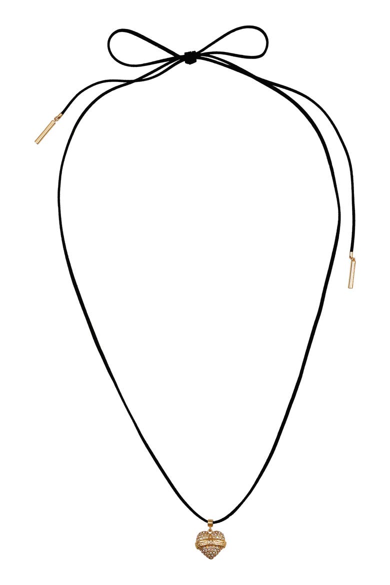 Suede choker necklace, Alternate, color, GOLDTONE