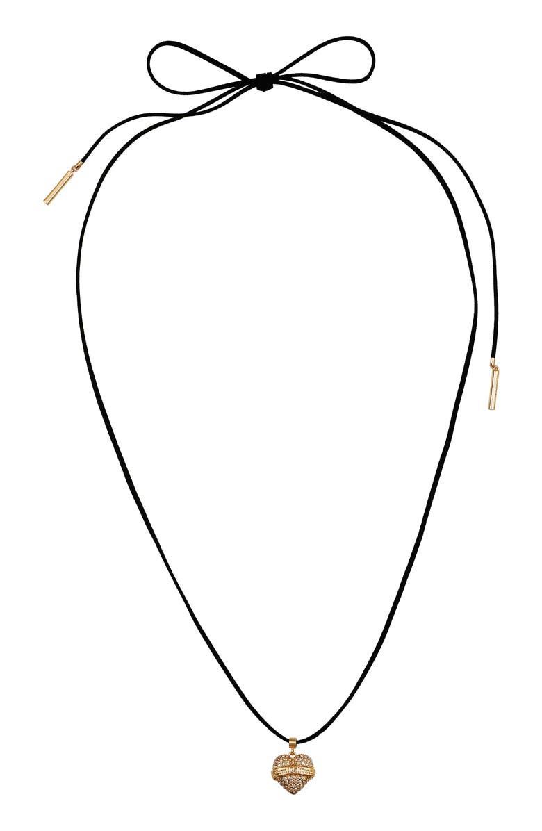 True Religion Suede choker necklace, Alternate, color, Goldtone