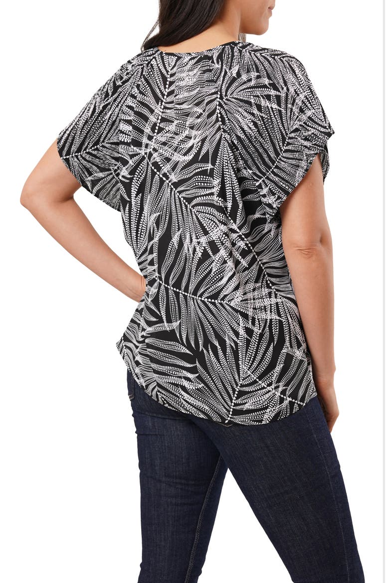 Tie Front Short Sleeve Top, Alternate, color, SARAH DOT