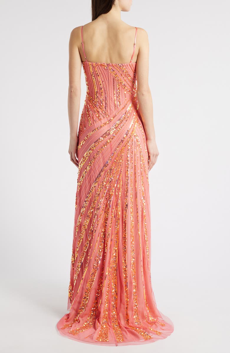 Jump Apparel Embellished Gown, Alternate, color, Orange