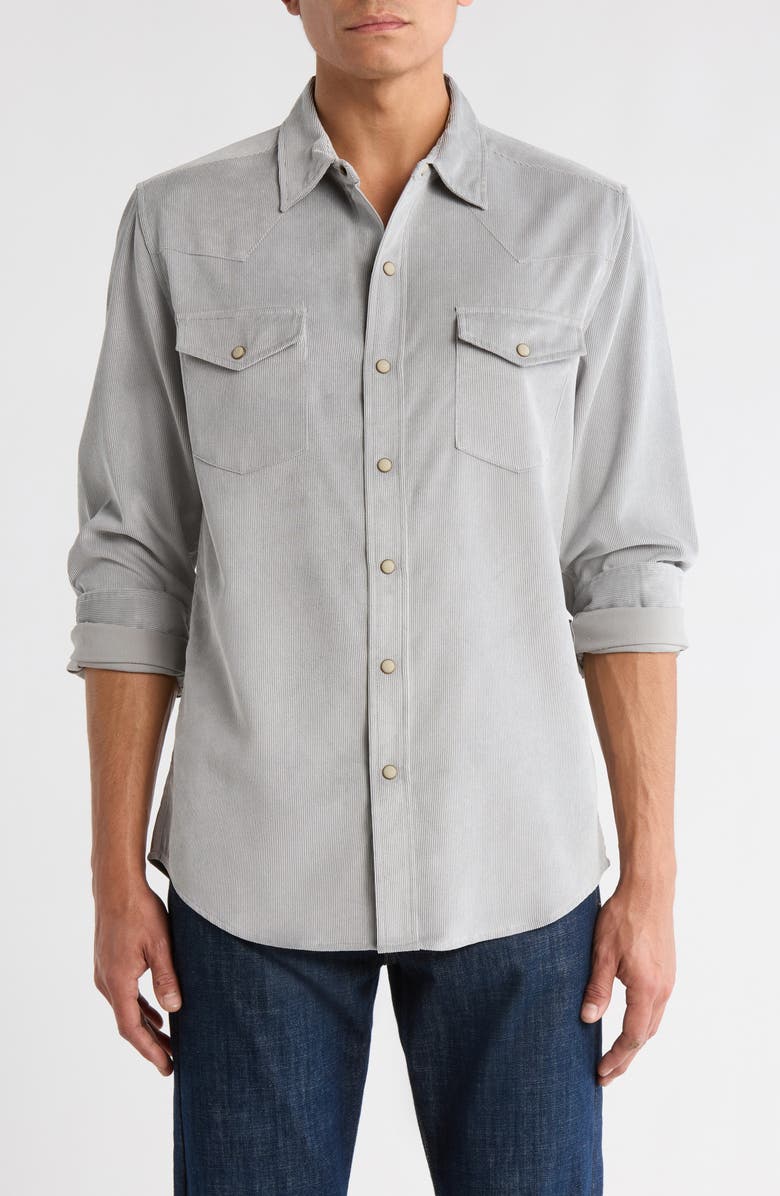 WEATHERPROOF VINTAGE Stretch Corduroy Western Shirt, Main, color, Ultimate Gray